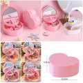 Heart-shaped Jewelry Box Pink Girl Heart Jewelry Storage Box Desktop Student Dormitory Love Mirror Make Up Organizer Box. 