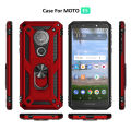 Lereach For Motorola E5 / G6 Play Mobile Phone Case TPU Hard Ring Car Ring Bracket Shockproof Back Cover. 