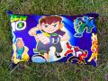 Ben 10 Blue Stylish Baby Pillow Cartoon Printed Filled Cushion (12x20 Inches). 