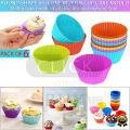 Pack of 6 Silicon Cup Cake Molds / Silicone Cupcake Moulds Reusable Nonstick Heat Resistant Baking Cups 6 pcs. 