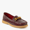 ECS Embossed Elegance Flat Loafers For Women. 