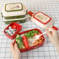 Portable Double Layer Lunch Box For Kids Lunch Box Picnic Bento Box Microwave Food Box With Compartment Storage Food Container. 
