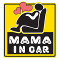 12x12cm MAMA in Car Pregnant on Board Car Sticker PVC Coloful Decals Motorcycle Accessories Sticker. 