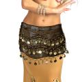 Shinning 3Rows Gold Coin Belly Dance Costume Hip Scarves Skirt Belt Dancing Wrap. 