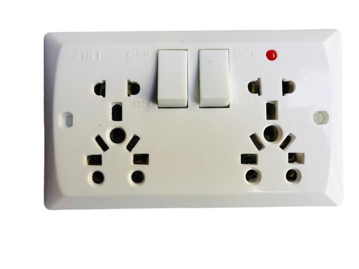 Universal Multi-Function Double Multi Socket + 5 pin Socket and Switch Light Plug China Fitting Sheet China Switch Board
