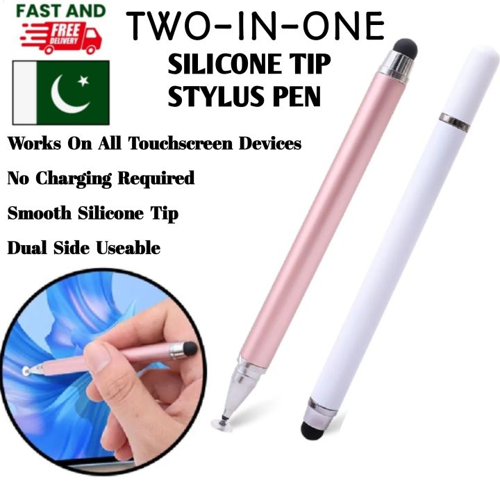 2 In 1 Universal Stylus Pen – Dual-Use Double-Headed Capacitive Silicone Disc Pencil For All Touchscreens, Android & Tablets