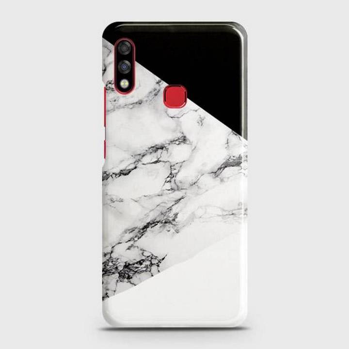 Infinix Hot 7 Pro Cover Case Black and white marel  Hard Cover- Design 25 Cover