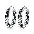 Vintage 925 Sterling Silver Hoop Earrings Pattern Earring For Women Silver Jewelry Korea New. 