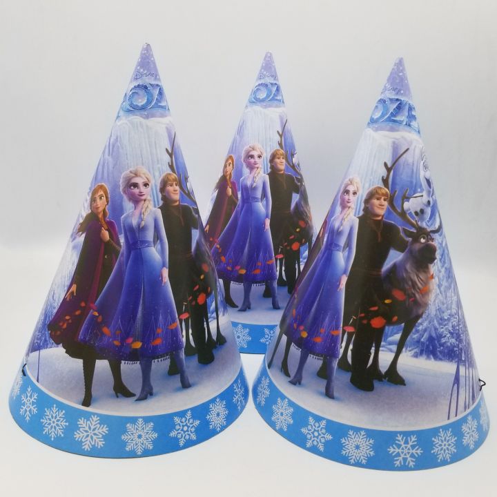 FROZEN THEME BIRTHDAY PARTY CAPS - PACK OF 10 BIRTHDAY CAPS - FROZEN THEME CAPS
