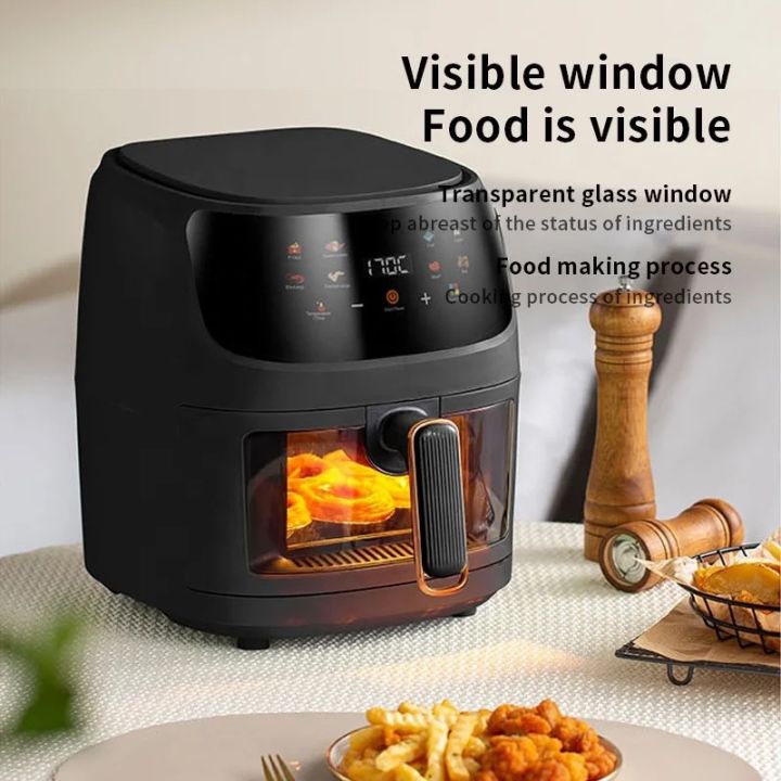 New Air Fryer, Premium 8-Liter Air fryer 6.5-Qt,, 8-In-1 Presets, Healthy Cooking | DIY Oil-less Airfryer with Visible Cooking Window - Best Quality & Customizable Temp/Time