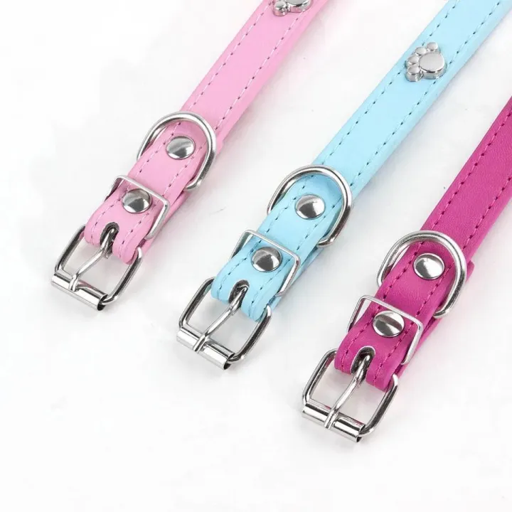 Dog%20Collar%20Leather%20Lead%20Small%20Dog%20Collar%20Puppy%20Supplies%20Pet%20Accessories%20Paws%20Leather%20Collar%20-%20Image%206