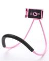 Lazy Bendable Flexible Hang Neck Phone Holder 360 Degree Rotation Mobile Stand - Pink. 