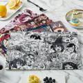Anime Cartoon Fun Placemat Canvas Washable Heat Resistant Tablecloth For Dining Table Home Decor Mats Cup Coaster Pad. 