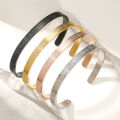 6mm Ayatol Kursi sleeve bracelet carved stainless steel opening adjustable bracelet men woman gifts. 