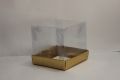 transparent box, gift box, size 4x4x4, golden. 
