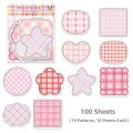 Panda Online 100 Sheets Abu Special Shaped Note Series Irregular Lattice Grid Memo Pad Checkered Sticky Notes Album Diary Journal Decorative DIY Scrapbooking. 