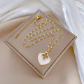 Tarnish Free Gold Plated No Fade Necklace for Women four-leaf flower Zircon Geometric Stainless Steel Clavicle Chain Necklace. 