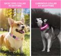 Pumila LED Rechargeable Dog Collar  Waterproof Glow in the Dark Dog Collar Flashing Light Collar. 
