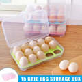 15 Grids Transparent Egg Storage Box, Single Layer Egg Storage Container, Egg Trays With Plastic Lid. 