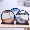 Moving Sand Art Picture Round Glass 3D - Sand Art Painting Glass Sandscape in Motion - Hourglass Moving Sand Frame Display - Gift Home Decor - Relax Crafts gift - Christmas Decor. 
