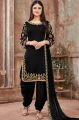 3Pc Patyala Shalwar Kameez For Women's/Girls SM-06 Black. 