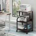 Customized Printer Stand, 3 Tier Printer Cart with Storage Shelf, Rolling Printer Table with Wheels for Home Office Organization, Stand for Heat Press Microwave, Industrial Style. 