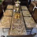 2Pcs / 4Pcs / 6 Pcs Gold Floral Vinyl Placemats Non Slip Dining Table Placemats. 