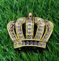 3D Golden Crown (Taj) with Diamonds metal logo sticker with Double tape for Bike and Car Decoration. 
