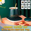 Ceramic Coffee Cup with Automatic Heating Pad 55°C Temperature Low Power Saving Fast Heat. 
