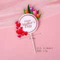 Happy Mothers Day Cake Topper Cake Decoration for Mom Moher Gift Card PVC Mother's Day Birthday Cake Topper Decoration Set. 