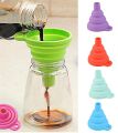 Kitchen Gadgets Silicon Funnel Oil Funnel Water Funnel Kitchen Accessories Silicone Collapsible Funnel  For Water Bottle Liquid Transfer (Food Grade) - 1 Pc. 