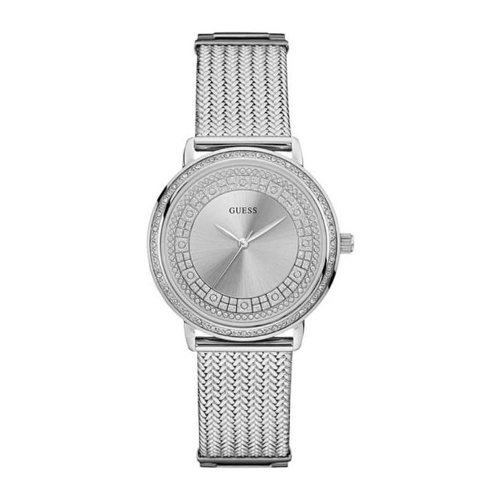 Guess Silver Dial Silver Stainless Steel Watch For Women-W0836L2