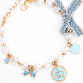 Decorative Cats Collar Vibrant Color Plastic Imitated Pearl Cat Necklace Pet Accessories. 