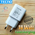Tecno 18Watt 100% Original Charger | TECNO 18 Watt Genuine Charger | Tecno Charger Original 18w Fast Charger Box Pulled | Techno 18w Fast Charging Adapter with Type-C Data Cable And Micro Data Cable For Tecno - Android Phones. 