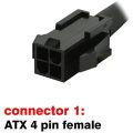 ATX 4 Pin Female to Motherboard CPU 8(4+4) Pin Male EPS 12V Converter Adapter Extension Cable Braided Sleeved. 