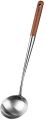 Techmanistan Stainless Steel Cooking Spoons With Wooden Handle, Turner Spatula Stainless Steel Wok Spatula Wok Spatula Ladle Skimer Ladle. 