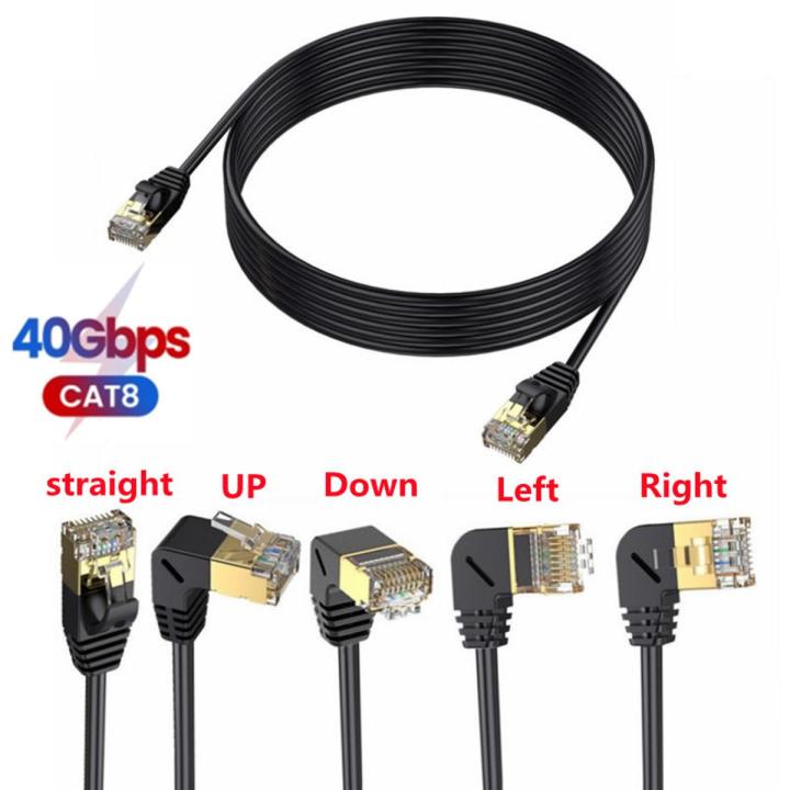90 Degree Up Down Left Right Angled CAT8 Ethernet 40Gbps 2000MHz CAT 8 ...