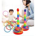 Ring Toss Game For Kids  With 18 inch Stand Floatable Rings Multicolored Durable Plastic Rings Competitive Tossing Game for Kids and Adults. 