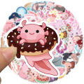 50pcs Axolotl Kawaii Stickers Mixed Cartoon Pet Salamander Decal DIY Toys Bicycle Helmet Motorcycle Skateboard Sticker for Kids Gifts Toys. 