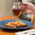 Crystal Glass Honey Dispenser Transparent Honey Storage Bottle Container. 