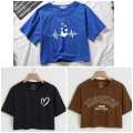 New Trendy Pack of 3 Crop Top Printed Half Sleeves T-Shirt For Girls, Soft, comfy and stretchy - Stylish and Versatile. 