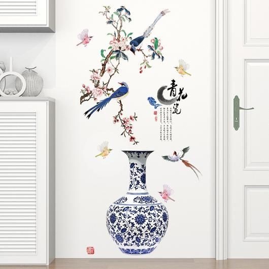 "3D%20Chinese%20Large%20Vase%20Blue%20Flower%20Wall%20Stickers%20with%20Romantic%20Floral%20Design%20%E2%80%93%20Modern%20Home%20Decor%20Wall%20Art%20Poster%20for%20Bedroom,%20Living%20Room,%20Wedding%20Decorations,%20and%20DIY%20Creative%20Wall%20Decals%20for%20Elegant%20Interiors"%20-%20Image%202