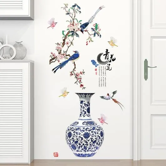 "3D%20Chinese%20Large%20Vase%20Blue%20Flower%20Wall%20Stickers%20with%20Romantic%20Floral%20Design%20%E2%80%93%20Modern%20Home%20Decor%20Wall%20Art%20Poster%20for%20Bedroom,%20Living%20Room,%20Wedding%20Decorations,%20and%20DIY%20Creative%20Wall%20Decals%20for%20Elegant%20Interiors"%20-%20Image%202