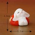 Chinese Style Rabbit Statue Small Bunny Figurine Sculpture for Table Year Decoration , 2.6cmx3.7cm. 