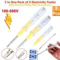 Screw Driver Set Tester Electricity Tester Electric Tester Pen Tester Multi Screwdriver Electrical Testing Multi-functional Pen Double-Head Pen 2 in 1 Function and Flat Voltage Tester Pen. 
