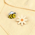 Cute Bee Flower Enamel Pin Funny Petal Brooch Women Jeans Coat Lapel Pin Badge Jewelry Gift for Friend New Arrival. 