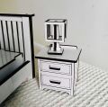 1-12 Scale Bed and Mattress Structure with 2 side tables 2 Lapms for doll house furniture set. 