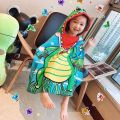 Large Cute Kids Hooded Bath Towel Cloak Cartoon Print Boys Girls Bathroom Beach Can Wear Super Absorbent Child Sunscreen Shawel. 