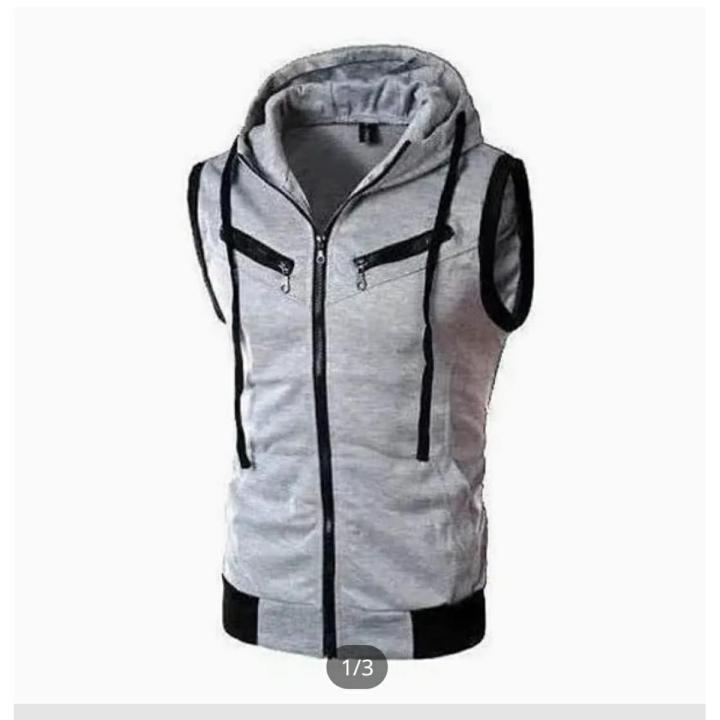 Jaqueta Front Zipper Sleeveless Hoodies
