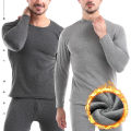 1Pair Men's Winter Thermal Underwear Set Thickened Bottom Shirt Long Johns 2 Pieces Thick Fleece Pajamas Set Underwear Basic Clothing Unisex Men & Women (Black/Blue/Grey). 